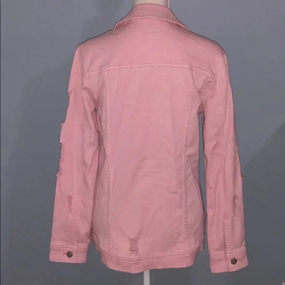 New Arizona Co. distressed pink jean jacket - Picture 3 of 8